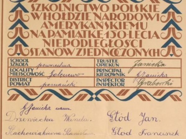 1926: golęczewscy uczniowie dziękują&nbsp;USA
