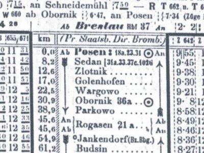 Golęczewo w archiwalnych rozkładach&nbsp;jazdy