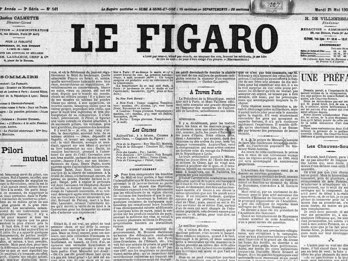1907: Le Figaro, czyli „pociąg zatrzymuje się w Golęczewie”