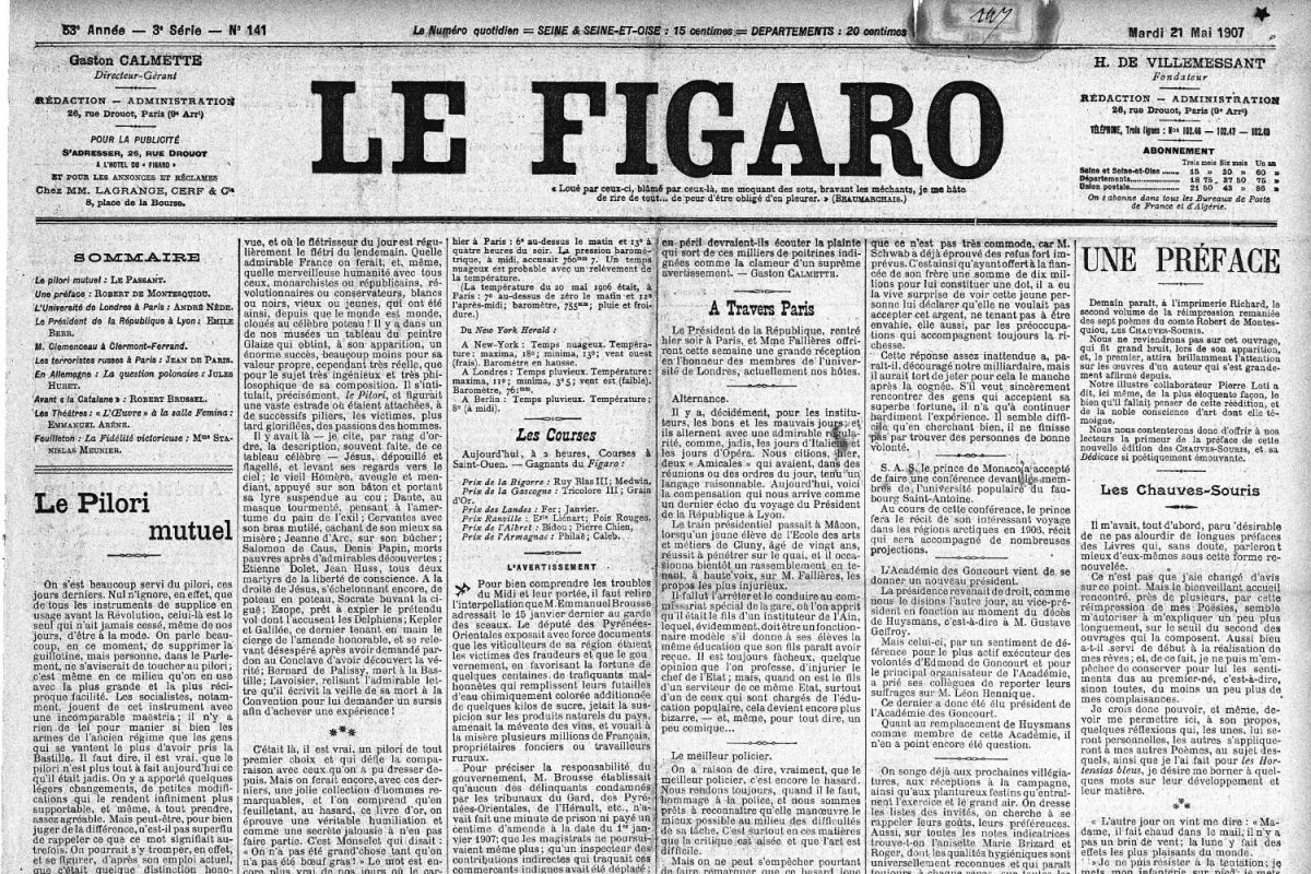 1907: Le Figaro, czyli „pociąg zatrzymuje się w Golęczewie”